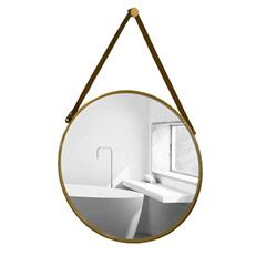 Espelho Emoldurado 60cm Redondo com Alça Dourado - Ref.F001 - CASA OK