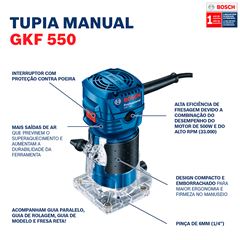 Tupia Manual Para Laminados GKF 550 550W 220V BOSCH / REF. 06016A00E0-000