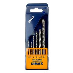 Kit Broca de Aço Rápido 6 Peças para Metal 2 a 8mm DIMAX / REF. DMX88012
