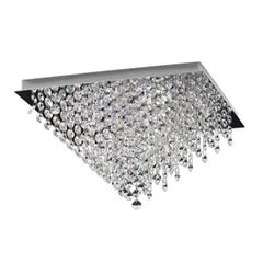 Plafon Aço 6xG9 33cm Itália Quadrado Cristal - Ref. GPIT333306PFV2 - BRONZEARTE