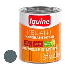Tinta Esmalte Sintético Alto Brilho Delanil Madeiras e Metais 750ml Cinza Escuro IQUINE / REF. 195200883
