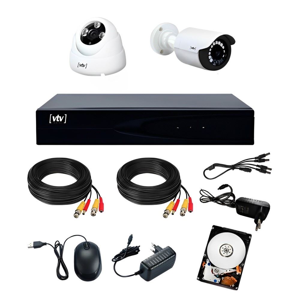 Dvr Set Kit Box Kit DVR 4 Canais 2 Câmeras Full HD 1080p 500gb VTV / REF. VTV-01