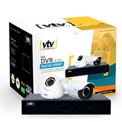 Kit DVR 4 Canais 2 Câmeras Full HD 1080p 500gb VTV / REF. VTV-01