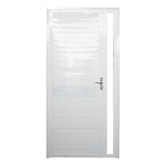 Porta de Alumínio 100x210 com Bandeira Lambril Liso Lado Esquerdo Branca - QUALITY / REF.  ELB005104