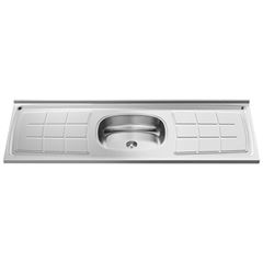 Balcão em Inox 180x53x13,5 Bali 1 Cuba Retangular - Ref. 10.01.30800 - GHEL PLUS