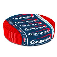 Cabo de Cobre Flexível 2,5mm 750V 100 Metros Vermelho CONDUSCABOS / REF. 02473002503047