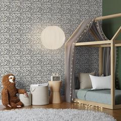 Papel de Parede Vinílico Mosaico Triângulos Cinza e Azul 9,5m BOBINEX / REF. 2424