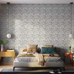 Papel de Parede Vinílico Mosaico Triângulos Cinza e Azul 9,5m BOBINEX / REF. 2424