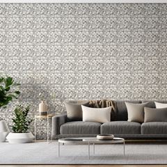 Papel de Parede Vinílico Mosaico Triângulos Cinza e Azul 9,5m BOBINEX / REF. 2424