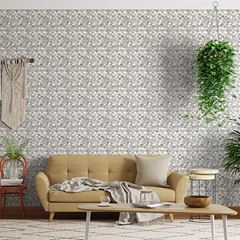 Papel de Parede Vinílico Mosaico Triângulos Cinza e Azul 9,5m BOBINEX / REF. 2424