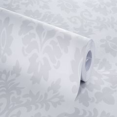 Papel de Parede Vinilizado Arabescos Clássicos Cinza e Bege 9,5m BOBINEX / REF. 7309