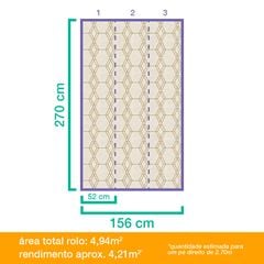 Papel de Parede Vinílico Geométrico Linhas e Losangos Bege 9,5m BOBINEX / REF. PP229