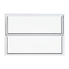 Basculante Home 60x40 cm de Alumínio Branco com 2 Folhas de Vidro Liso QUALITY / REF. HOB035002
