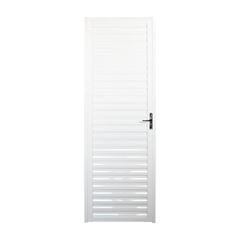 Porta De Giro Lado Esquerdo Veneziana Home 0,70x2,10m De Alumínio Branco QUALITY / REF. HOB041004