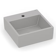 Cuba de Apoio Quadrada 35cm com Mesa Basic Q6 Stone CELITE / REF. 1730680073308