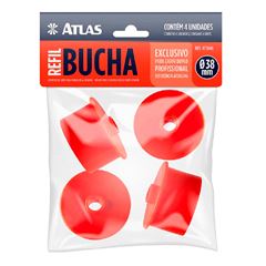 Refil Bucha Plástica para Garfo Duplo 4 Peças Vermelho ATLAS / REF. AT3646