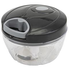 Miniprocessador de Alimentos Manual em Plástico 3 Lâminas 12,5 x 9cm Preto e Cinza LYOR / REF. 1534