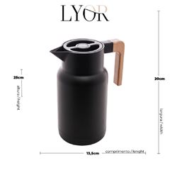Garrafa Térmica de Plástico Organic 1L Preta LYOR / REF. 1940