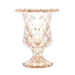 Vaso de Vidro com Pé Diamond 14,5 x 11,5 Âmbar Metalizado LYOR / REF. 7757