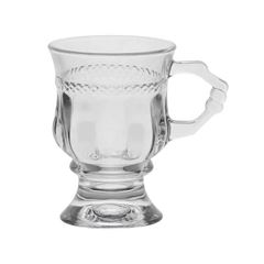 Taça de Cappuccino de Cristal com Alça e Pé Diamante 142ml Transparente LYOR / REF. 7760