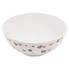 Bowl de Porcelana Heart Coupe 13x7cm Cinza e Rosa LYOR / REF. 8618