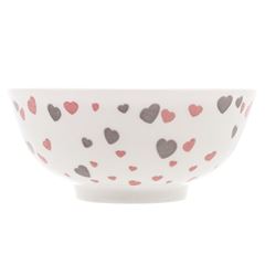 Bowl de Porcelana Heart Coupe 13x7cm Cinza e Rosa LYOR / REF. 8618