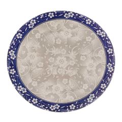 Prato Raso de Porcelana Blue Garden 26cm Branco e Azul LYOR / REF. 8595