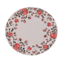 Prato de Sobremesa Raso de Porcelana Pink Garden 19,5cm LYOR / REF. 8597