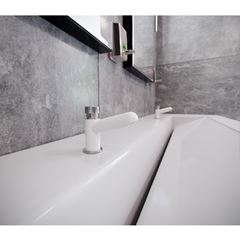 Torneira para Lavatório Temporizada de Mesa em ABS Bica Baixa Branca BLUKIT / REF. 190222-26