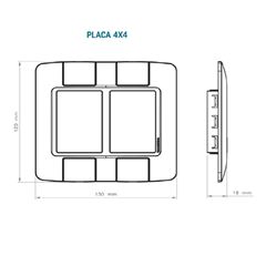 Placa 4x4 6 Postos Aria Branco TRAMONTINA / REF. 57203/031