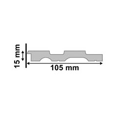 Ripado 105 de Poliestireno 1,5x10,5x280 Cumaru SANTA LUZIA / REF. 22780