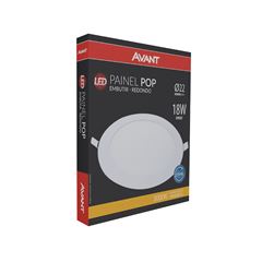 Painel LED Redondo 18W de Embutir Bivolt 3000k Branco AVANT / REF. 841100578