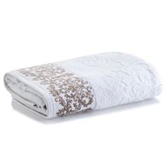 Toalha de Banho Jacquard Medalhão 70x140cm Branco CORTTEX / REF. 700244-56-1