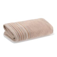 Toalha de Rosto Barra Jacquard Soline 50x70cm Bege CORTTEX / REF. 700251-8-2