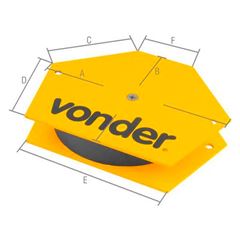 Esquadro Magnético Hexagonal 30kgf para Soldador Amarelo VONDER / REF. 3599030100