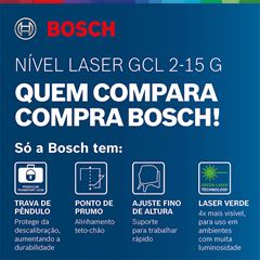 Nível Laser Verde GCL 2-15 G 15m BOSCH / REF. 0601066J00-000