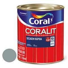 Tinta Esmalte Brilhante 750ml Coralit Secagem Rápida Cinza Médio CORAL / REF. 5771540