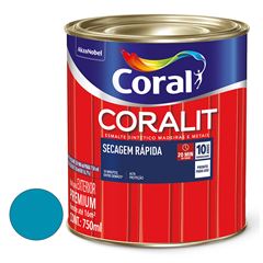 Tinta Esmalte Brilhante 750ml Coralit Secagem Rápida Azul Mar CORAL / REF. 5771510