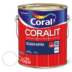 Tinta Esmalte Acetinado 3,0L Coralit Secagem Rápida Branco CORAL / REF. 5771410