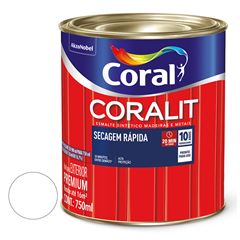 Tinta Esmalte Acetinado 750ml Coralit Secagem Rápida Branco CORAL / REF. 5771207