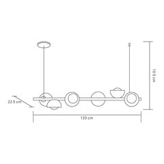 Pendente em Alumínio Noruega com Cúpula 6x120W Bivolt Preto e Cobre STARTEC / REF. 146000088