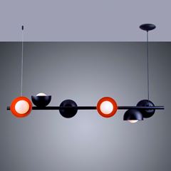 Pendente em Alumínio Noruega com Cúpula 6x120W Bivolt Preto e Cobre STARTEC / REF. 146000088