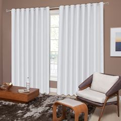 Cortina de Algodão 260x170cm Corta Luz Liso Branco BECADECOR / REF. 11906