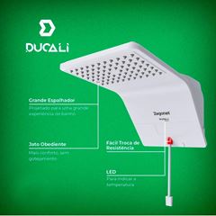 Chuveiro Eletrônico Ducali 4.400W 220V Branco ZAGONEL / REF. DDCEL44220BR03