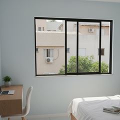 Janela de Correr Home 100x100cm de Alumínio Preto 2 Folhas Vidro Liso QUALITY / REF. HOP003003