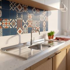 Balcão de Embutir Inox Retângulo 100x53x11 com 1 Cuba Reta Plus 30 GHEL PLUS / REF. 10.01.31000N