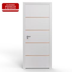 Porta de Madeira 90x210cm Frisada Colmeia 002 New Branco ROCHA / REF. 10005(5285)