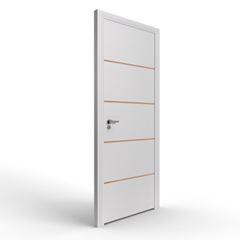Porta de Madeira 90x210cm Frisada Colmeia 002 New Branco ROCHA / REF. 10005(5285)
