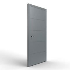 Porta de Madeira 80x210cm Frisada Colmeia 002 Grafito ROCHA / REF. 10005[4471]