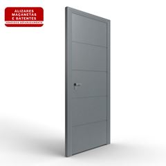 Porta de Madeira 90x210cm Frisada Colmeia 002 Grafito ROCHA / REF. 100054472